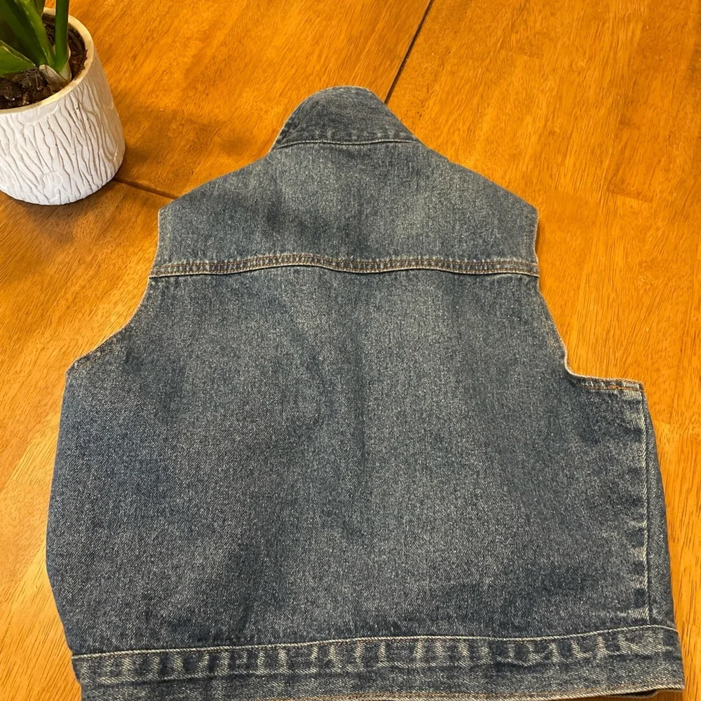 🔥Faded Glory 🖤Sleeveless Denim 😎Vest Jean Jacket Med. Vintage 90s Grunge Moto